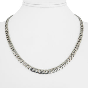 14k White Gold 25.8g Solid Heavy 5mm Curb Cuban Link Chain Necklace 18"