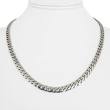 14k White Gold 25.8g Solid Heavy 5mm Curb Cuban Link Chain Necklace 18"
