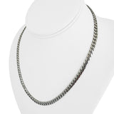 14k White Gold 25.8g Solid Heavy 5mm Curb Cuban Link Chain Necklace 18"