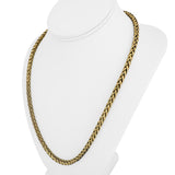 14k Yellow Gold 26.4g Semi Solid 6mm Wheat Link Chain Necklace 22"