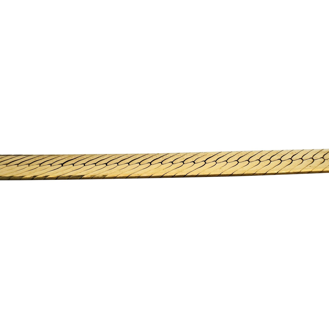 14k Yellow Gold 22g Solid Thick 6mm Herringbone Link Necklace Italy 18"