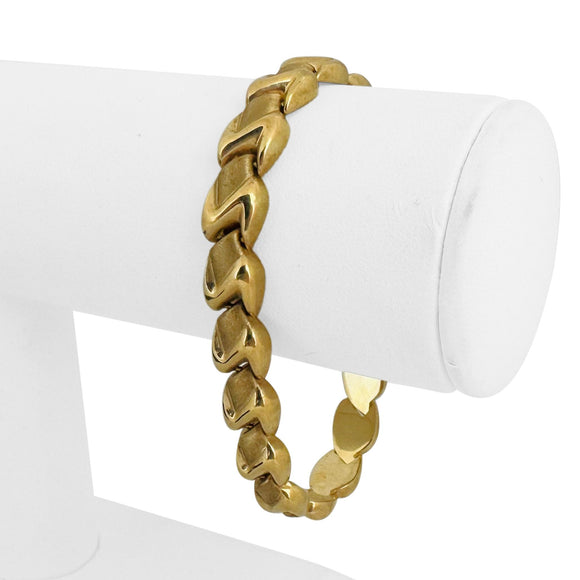 14k Yellow Gold 15.4g Ladies 8.5mm Fancy Link Bracelet Italy 7