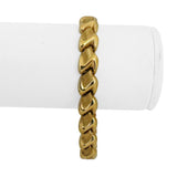 14k Yellow Gold 15.4g Ladies 8.5mm Fancy Link Bracelet Italy 7"