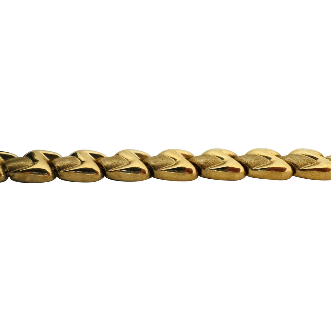 14k Yellow Gold 15.4g Ladies 8.5mm Fancy Link Bracelet Italy 7"