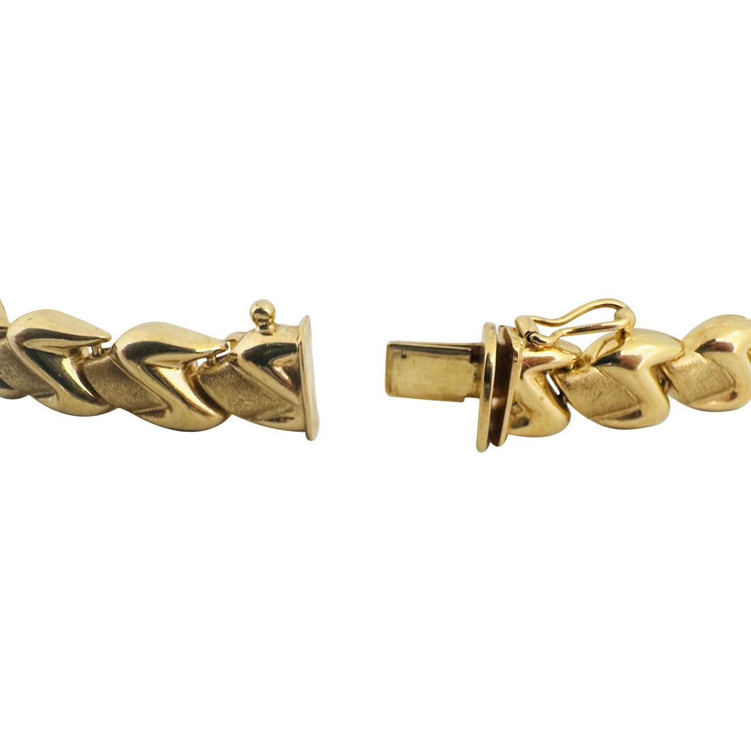 14k Yellow Gold 15.4g Ladies 8.5mm Fancy Link Bracelet Italy 7"