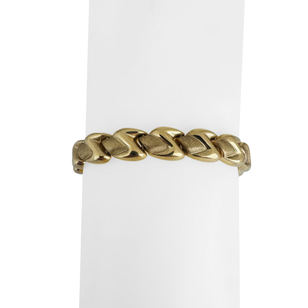 14k Yellow Gold 15.4g Ladies 8.5mm Fancy Link Bracelet Italy 7"