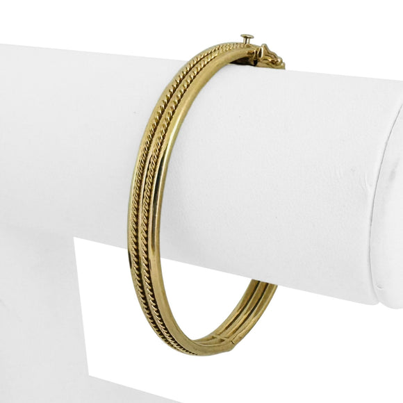 14k Yellow Gold 12.6g Ladies 7mm Rope Design Bangle Bracelet 7