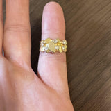 14k Yellow Gold and 0.25cttw Diamond Solid Nugget Ring Size 6