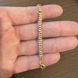 14k Yellow Gold 15g Solid Disney Mickey Mouse Slide Charm Bracelet 7.5"