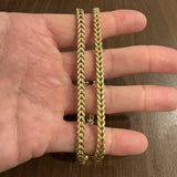 10k Yellow Gold 21.7g Semi Solid 5mm Squared Franco Link Chain Necklace 21.5"