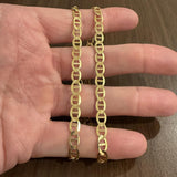 10k Yellow Gold 12.4g Solid Flat 5.5mm Mariner Link Chain Necklace 18"