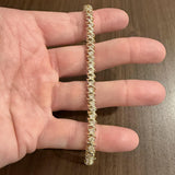 14k Yellow Gold and 4cttw Diamond Solid S Link Vintage Tennis Bracelet 7"