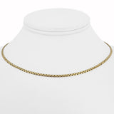 14k Yellow Gold 7.2g Solid Thin 2mm Flattened Box Link Necklace  Italy 15"