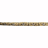 14k Yellow and White Gold 14.5g Graduated Byzantine Link Necklace 15"