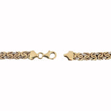 14k Yellow and White Gold 14.5g Graduated Byzantine Link Necklace 15"
