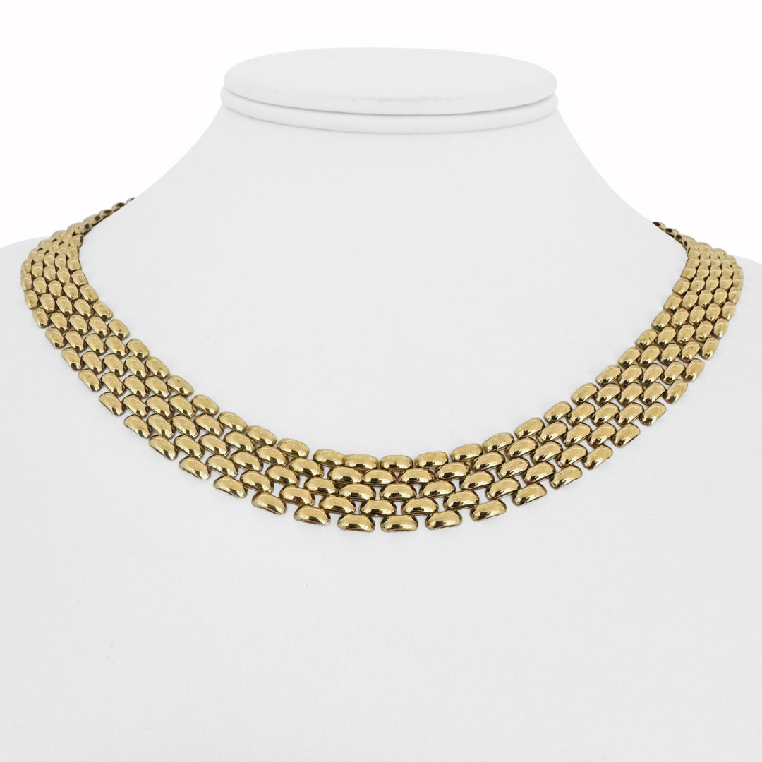14k Yellow Gold 40.6g Vintage Heavy 12mm Panther Link Necklace Italy 18"