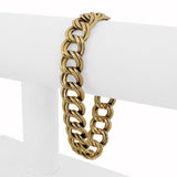 14k Yellow Gold 18.6g Vintage Polished 14mm Double Curb Link Bracelet 8"
