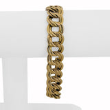 14k Yellow Gold 18.6g Vintage Polished 14mm Double Curb Link Bracelet 8"