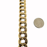 14k Yellow Gold 18.6g Vintage Polished 14mm Double Curb Link Bracelet 8"