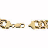 14k Yellow Gold 18.6g Vintage Polished 14mm Double Curb Link Bracelet 8"