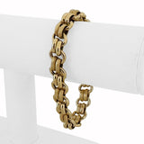 14k Yellow Gold 24g Ladies Vintage 11.5mm Fancy Link Bracelet Italy 7.5"