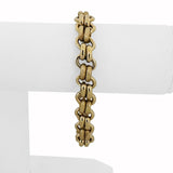 14k Yellow Gold 24g Ladies Vintage 11.5mm Fancy Link Bracelet Italy 7.5"