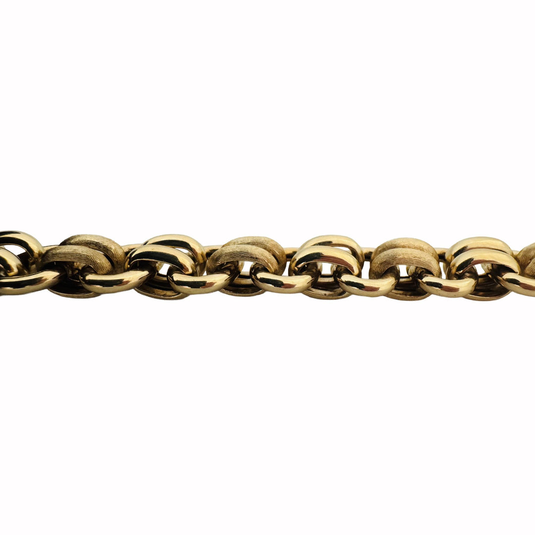 14k Yellow Gold 24g Ladies Vintage 11.5mm Fancy Link Bracelet Italy 7.5"