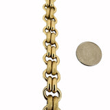 14k Yellow Gold 24g Ladies Vintage 11.5mm Fancy Link Bracelet Italy 7.5"