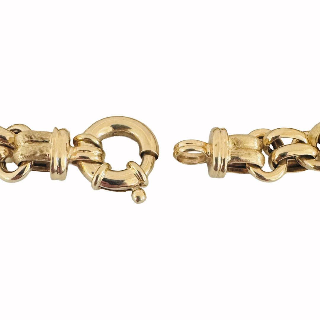 14k Yellow Gold 24g Ladies Vintage 11.5mm Fancy Link Bracelet Italy 7.5"