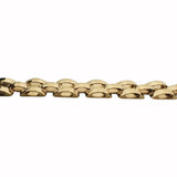 14k Yellow Gold 13.8g Vintage Faceted 7mm Panther Link Bracelet Italy 7"