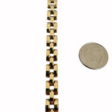 14k Yellow Gold 13.8g Vintage Faceted 7mm Panther Link Bracelet Italy 7"