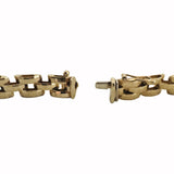 14k Yellow Gold 13.8g Vintage Faceted 7mm Panther Link Bracelet Italy 7"