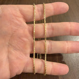 14k Yellow Gold 12.9g Solid Heavy 2mm Box Link Chain Necklace Italy 20"