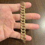14k Yellow Gold 18.6g Vintage Polished 14mm Double Curb Link Bracelet 8"