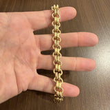 14k Yellow Gold 24g Ladies Vintage 11.5mm Fancy Link Bracelet Italy 7.5"