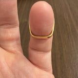 18k Yellow Gold Sapphire and 0.30cttw Diamond Vintage Squared Band Ring Size 3