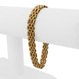 18k Yellow Gold 14.6g Ladies Polished 9mm Fancy Panther Link Bracelet 7.5"