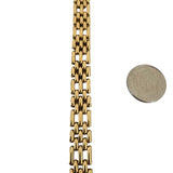 18k Yellow Gold 14.6g Ladies Polished 9mm Fancy Panther Link Bracelet 7.5"