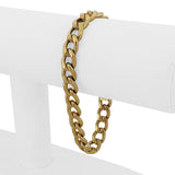 18k Yellow Gold 17g Semi Solid Vintage 8mm Curb Link Bracelet Italy 7.5"