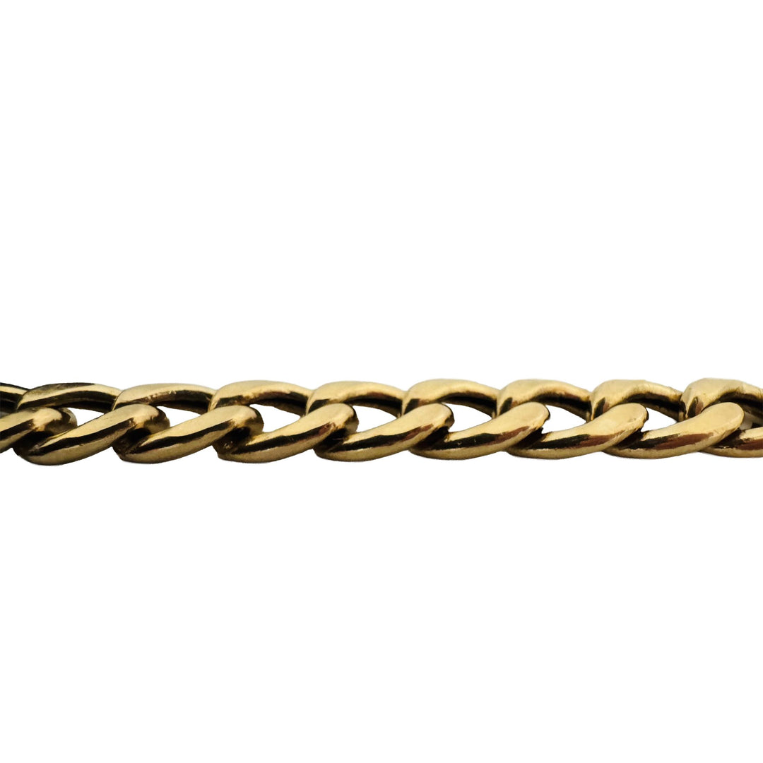 18k Yellow Gold 17g Semi Solid Vintage 8mm Curb Link Bracelet Italy 7.5"