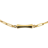 18k Yellow Gold 21.8g Vintage Paperclip Link Station Chain Necklace Italy 26.5"