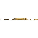 18k Yellow Gold 21.8g Vintage Paperclip Link Station Chain Necklace Italy 26.5"