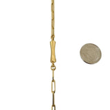 18k Yellow Gold 21.8g Vintage Paperclip Link Station Chain Necklace Italy 26.5"