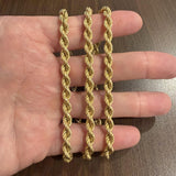18k Yellow Gold 31.8g Vintage Thick 6mm Rope Chain Necklace Italy 28"