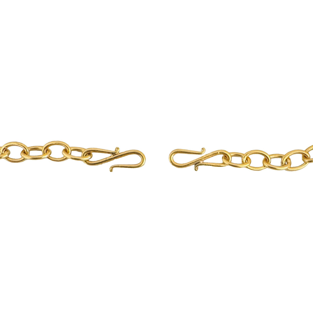 22k Yellow Gold 6.3g Hollow Light Cable Link Charm Bracelet 6"