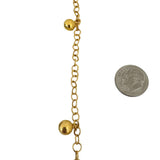 22k Yellow Gold 3.9g Hollow Light Cable Link Ball Charm Bracelet 6"