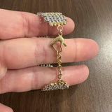 18k Yellow and White Gold 27g Beaded Flex Cuff Bracelet Italy 6.5"