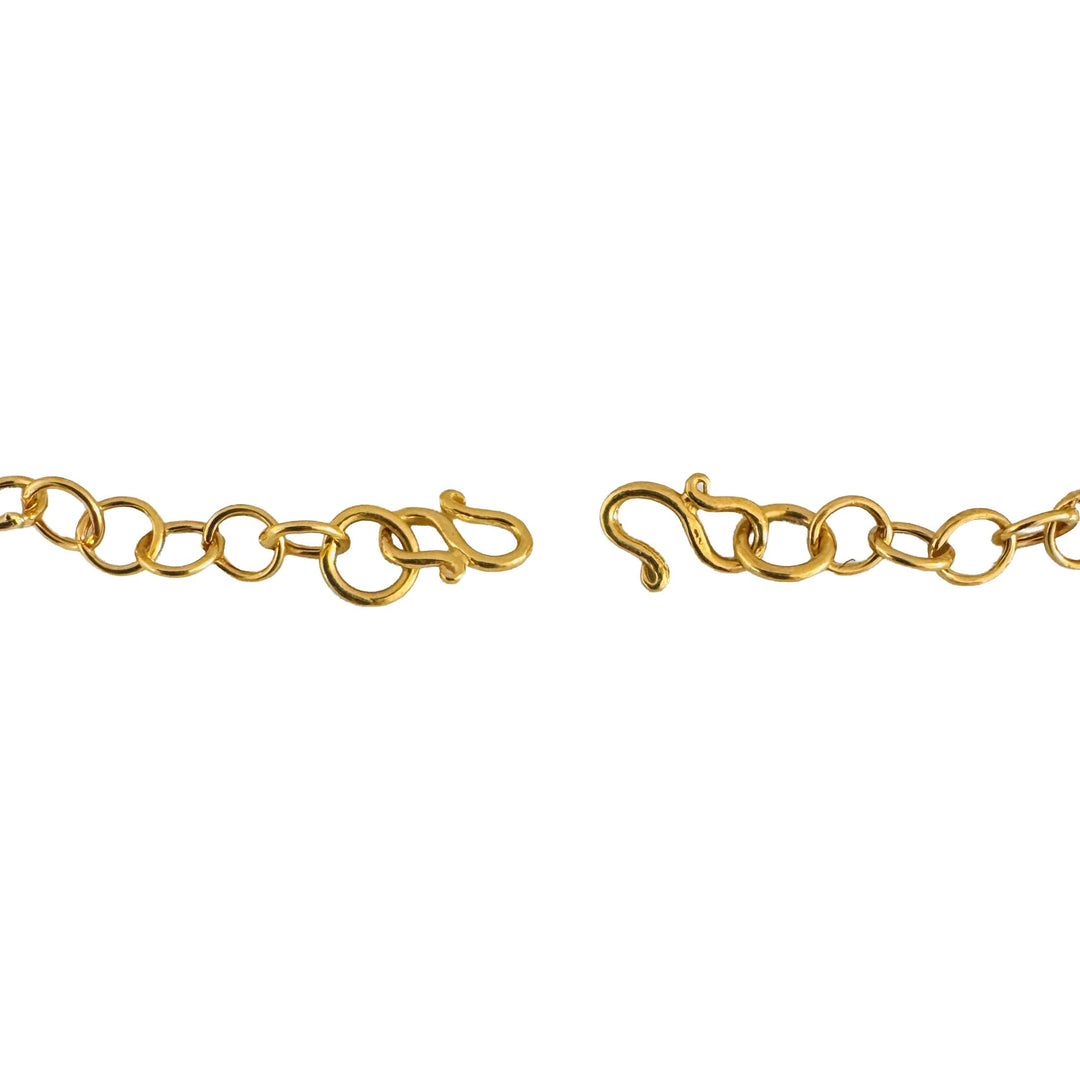 22k Yellow Gold 3.9g Hollow Light Cable Link Ball Charm Bracelet 6"