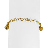 22k Yellow Gold 3.9g Hollow Light Cable Link Ball Charm Bracelet 6"