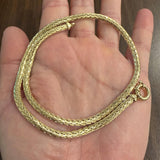 14k Yellow and White Gold 20g Reversible Thick Fancy Link Necklace Italy 18"